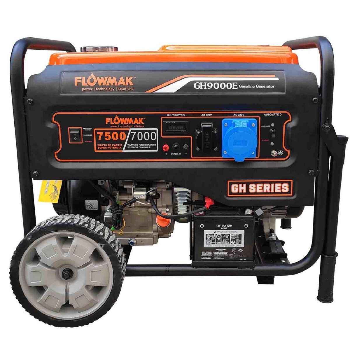 FLOWMAK - Generador Eléctrico a Gasolina Partida Eléctrica 7500 W 25 l