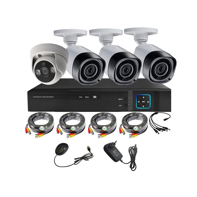 VIPA - Kit cámaras de seguridad + Xvr 4Ch HD 1mp