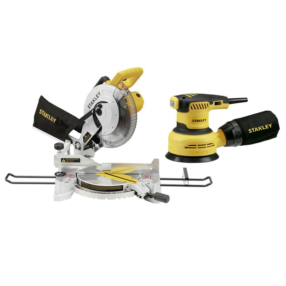 STANLEY - Sierra Ingleteadora 10" 1.600 Watts + Lijadora Rotorbital 300W