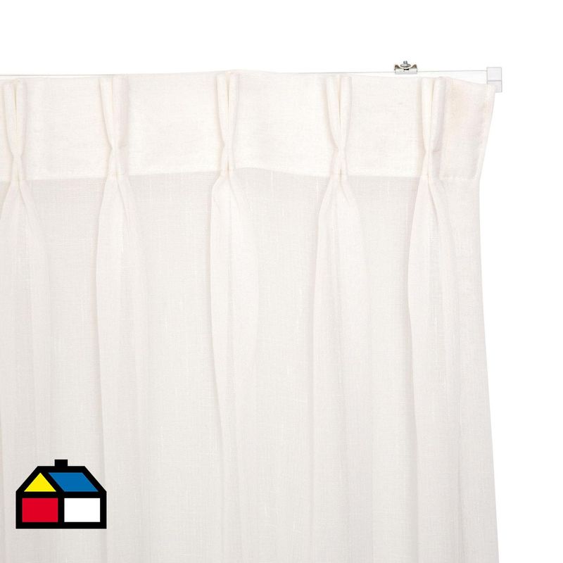 JUST HOME COLLECTION - Cortinas de Telas Modelo Velo Gaza Color Crudo Con Instalación Y Riel Incluido Con Medidas en Ancho Entre 75 CMS A 240