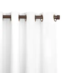 JUST HOME COLLECTION - Cortinas de Telas Modelo Ojetillo Black Out Color Blanco Con Instalación Y Barra Incluido Con Medidas en Ancho Entre 75