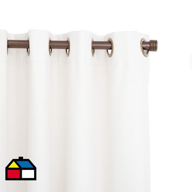 Cortinas de Telas Modelo Ojetillo Black Out Color Blanco Con Instalacin Y Barra Incluido Con Medidas en Ancho Entre 261