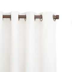 JUST HOME COLLECTION - Cortinas de Telas Modelo Ojetillo Black Out Color Blanco Con Instalación Y Barra Incluido Con Medidas en Ancho Entre 261