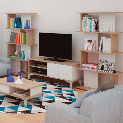 Imagen 2 del producto Estante Melamina 3 Nivel(es) 90x160x30 cm Madera/Blanco