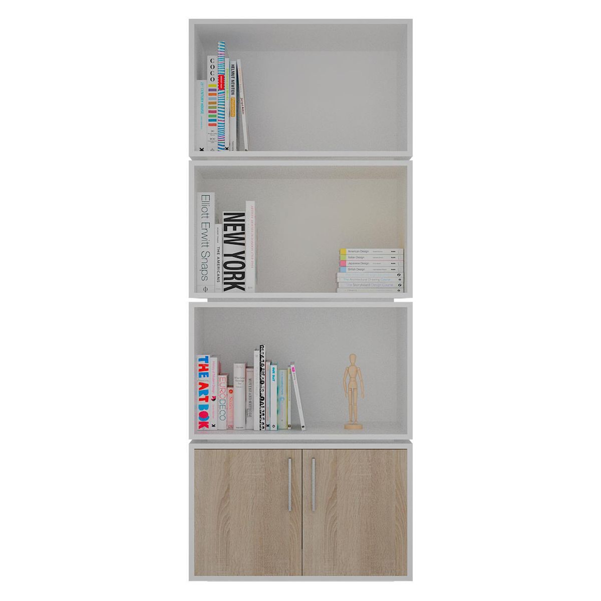 SILCOSIL - Estante Melamina 3 Nivel(es) 60x180x30 cm Blanco/Madera