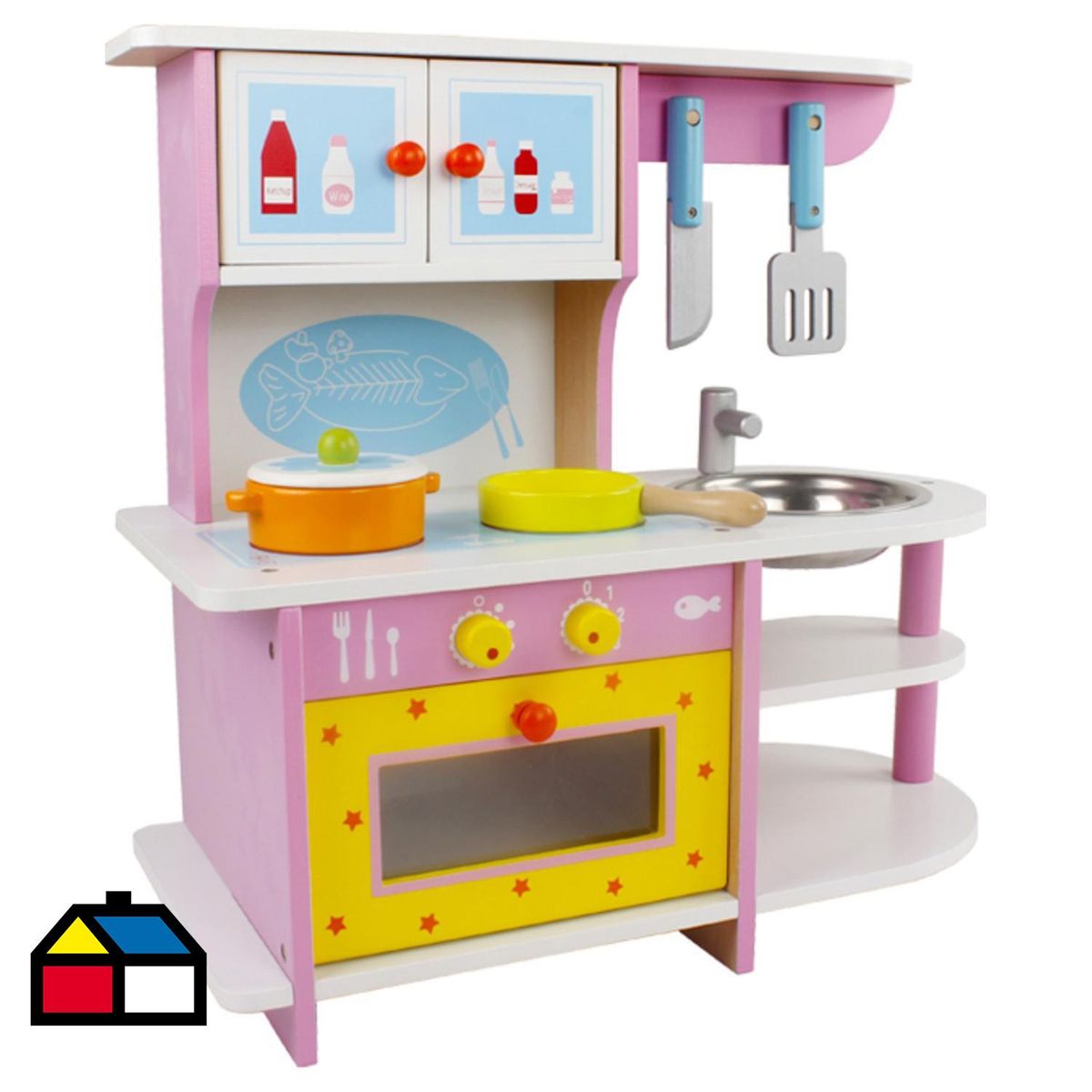 KIDSCOOL - Cocina madera Cook & wash con accesorios
