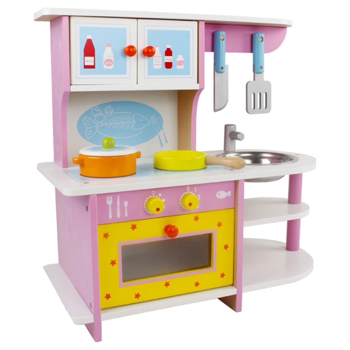 KIDSCOOL - Cocina madera Cook & wash con accesorios