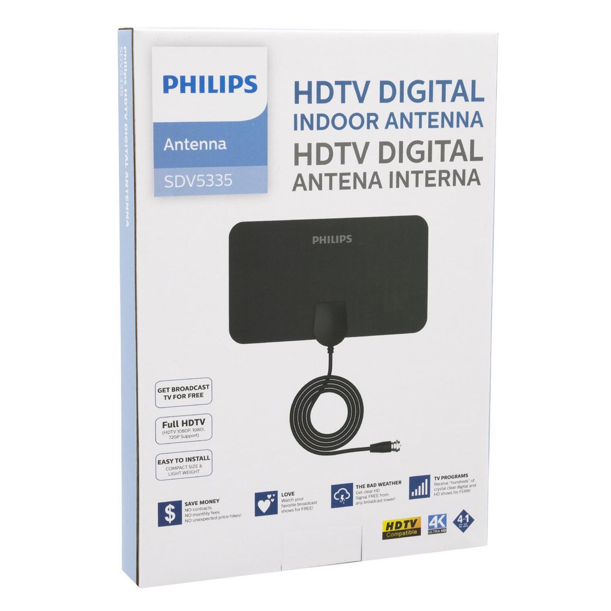 PHILIPS - Antena digital TV FM/VHF/UHF