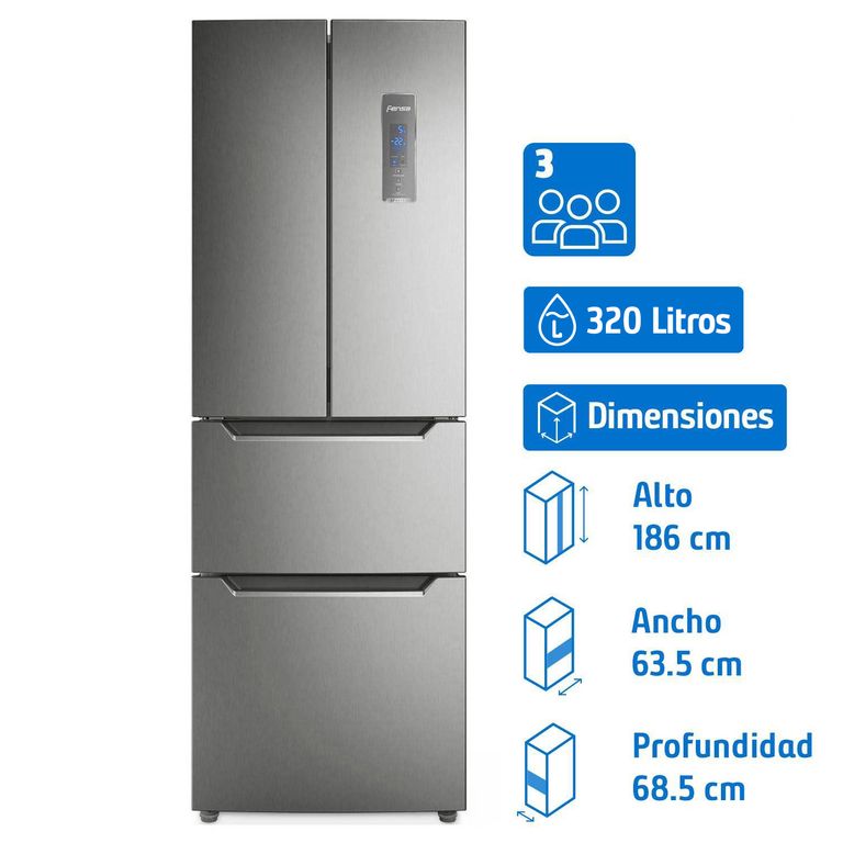 FENSA Refrigerador Multidoor No Frost 298 Litros Inox DM64S