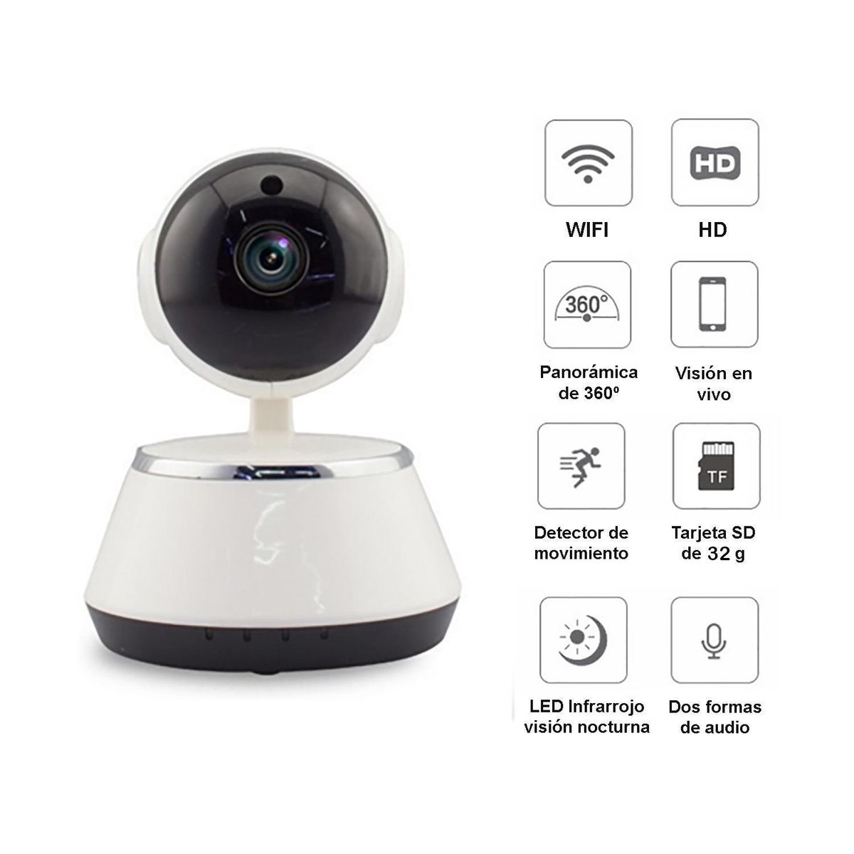 VIPA - Cámara robótica seguridad IP WIFI 360° HD