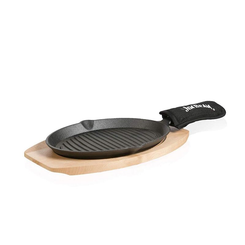JIM BEAM - Set Picoteos Hierro Fundido Con Tabla De Madera