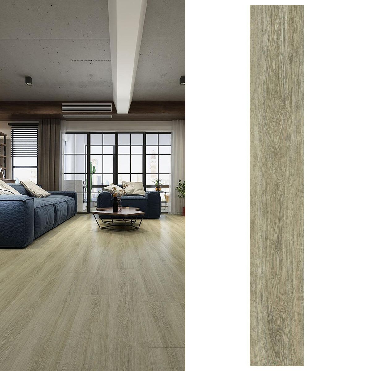 KLIPEN - Piso Vinílico 5.2 mm 18x122 cm Milan Beige Beige 2.19 m2