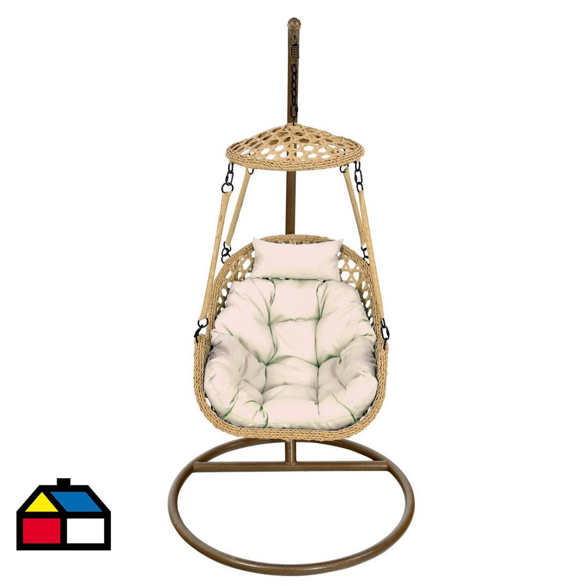 EL BARCO - Silla Colgante rattan nipona 70x65x60 cm caramelo