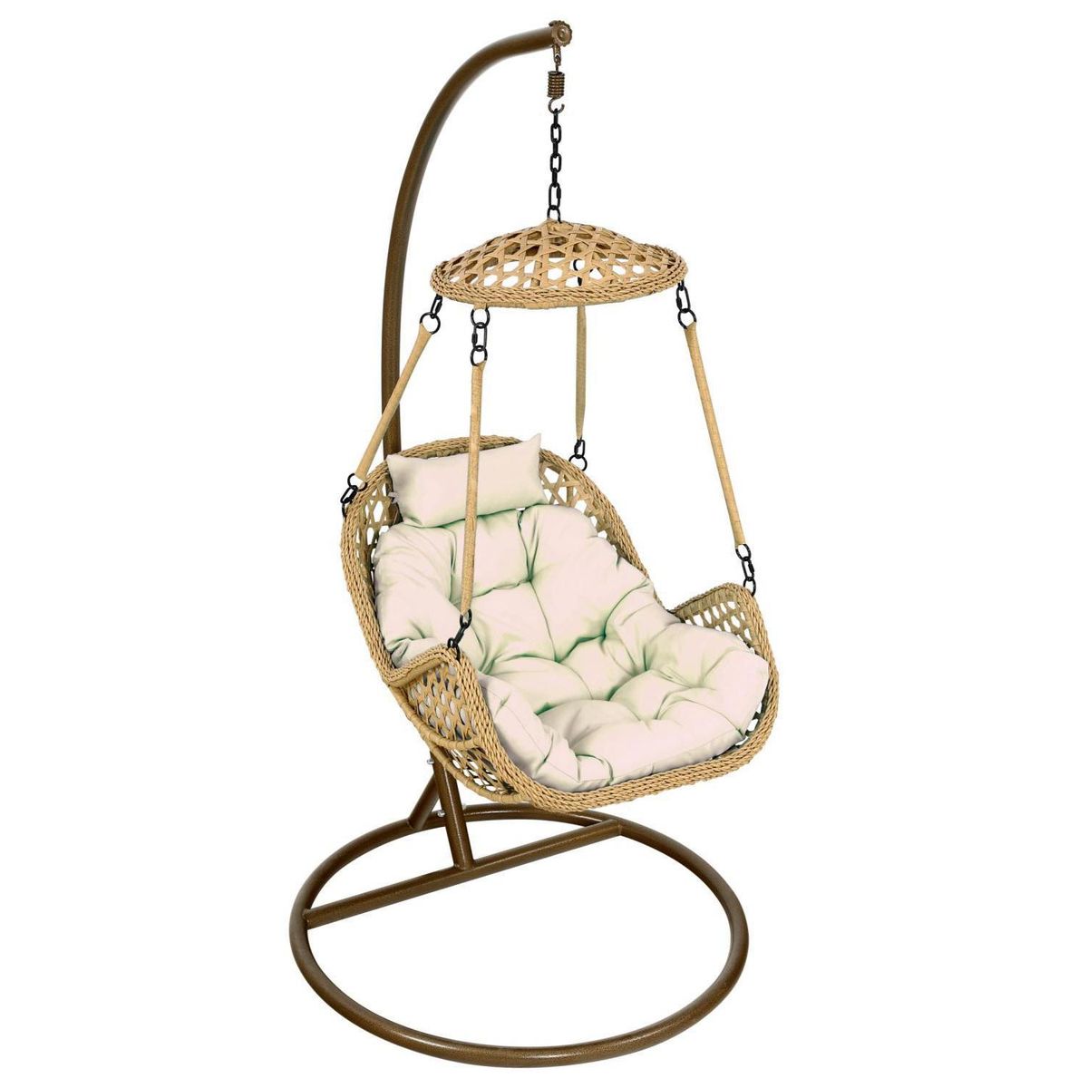 Silla Colgante rattan nipona 70x65x60 cm caramelo, marca EL BARCO - Foto 2