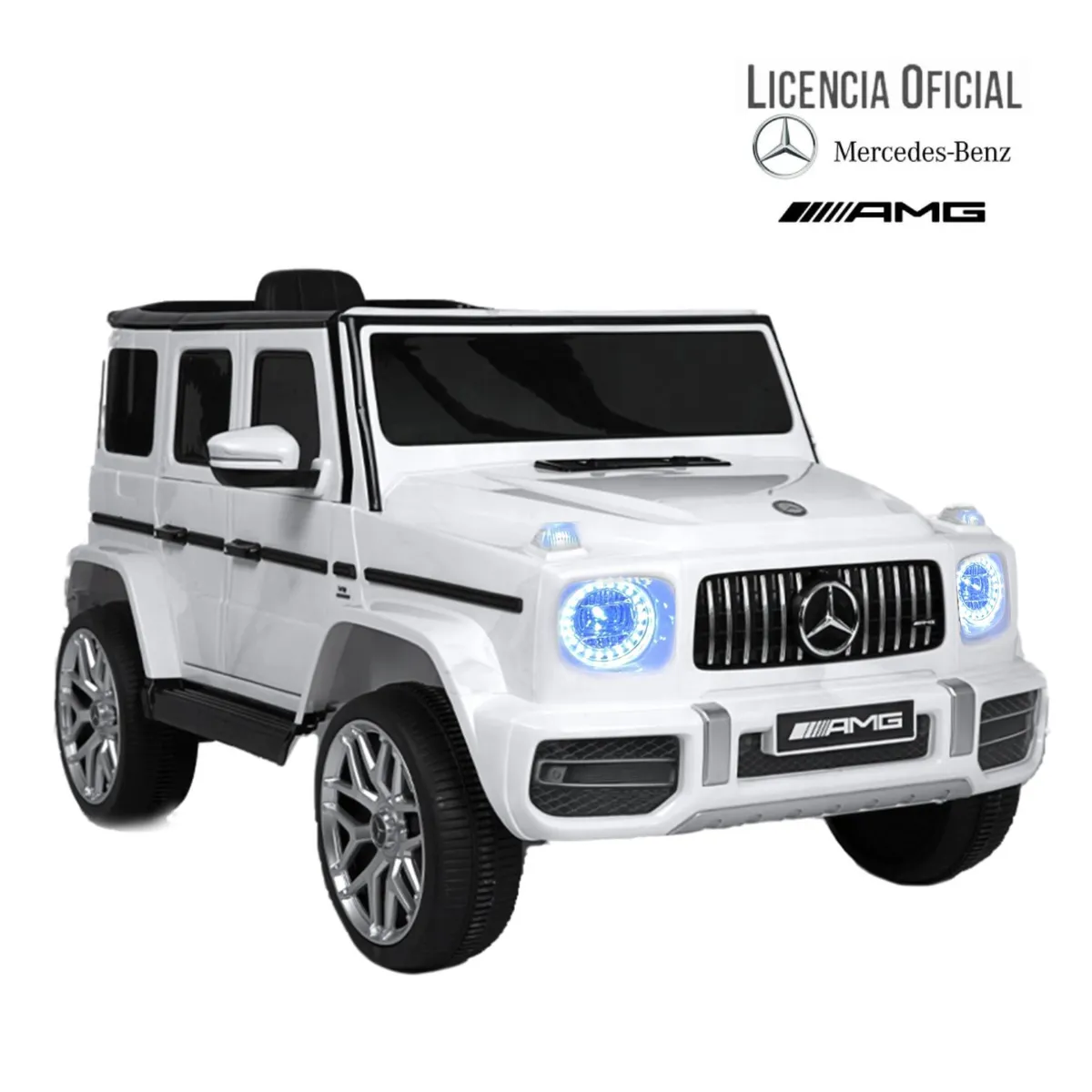 KIDSCOOL - Jeep G63 blanco batería 12V licencia Mercedes Benz