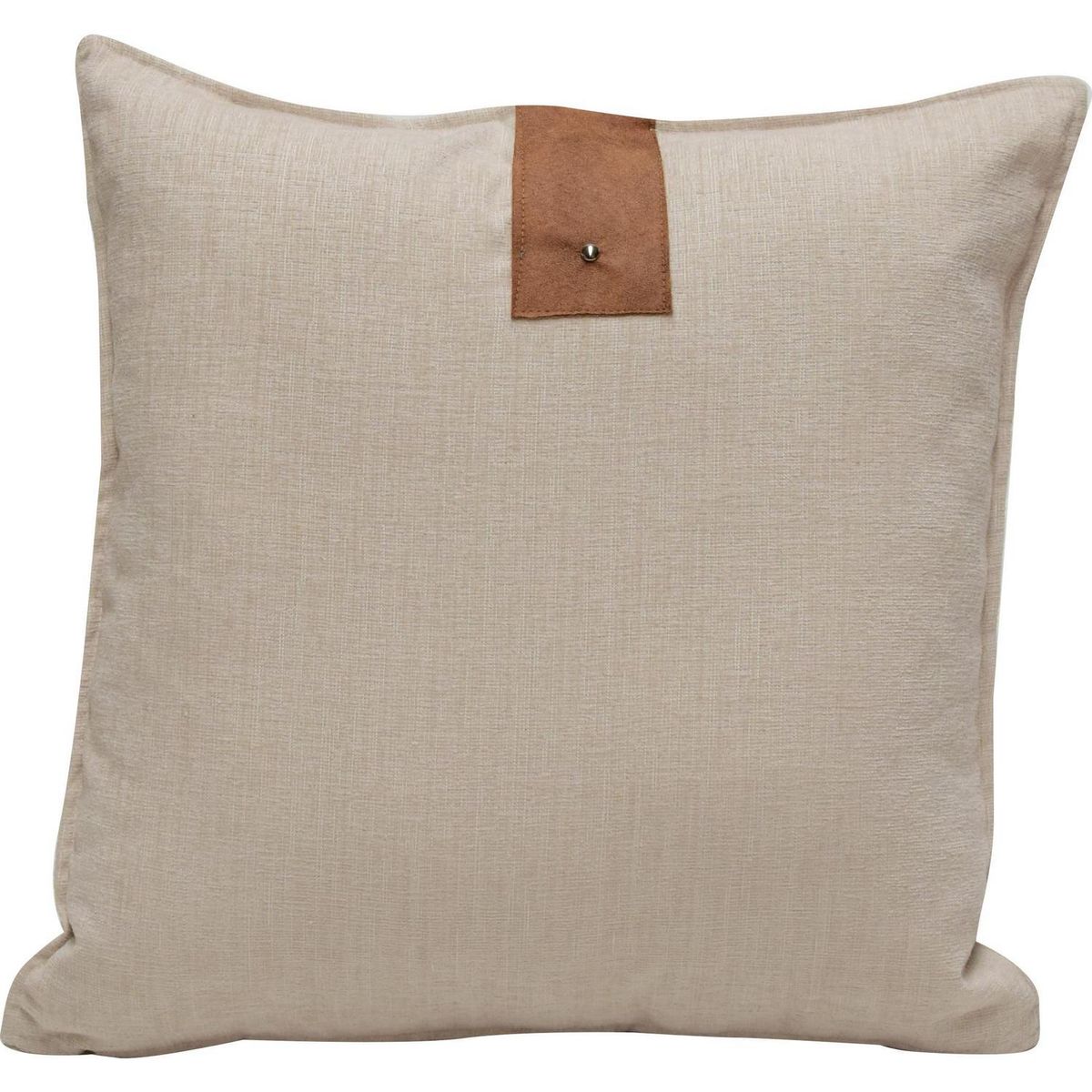 ATMOSPHERA HOME - Cojín aplique cuero crudo 55x55 cm