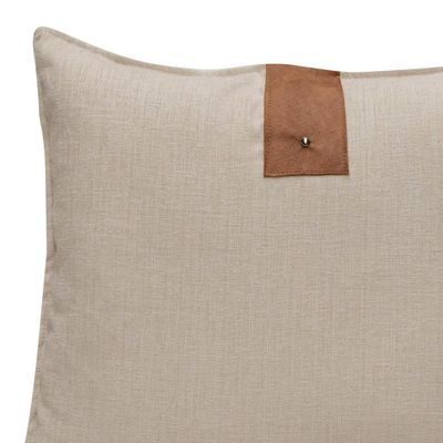 Imagen 2 del producto Cojín aplique cuero crudo 55x55 cm