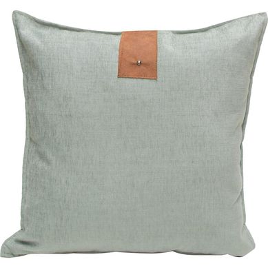 Cojn aplique cuero menta 55x55 cm