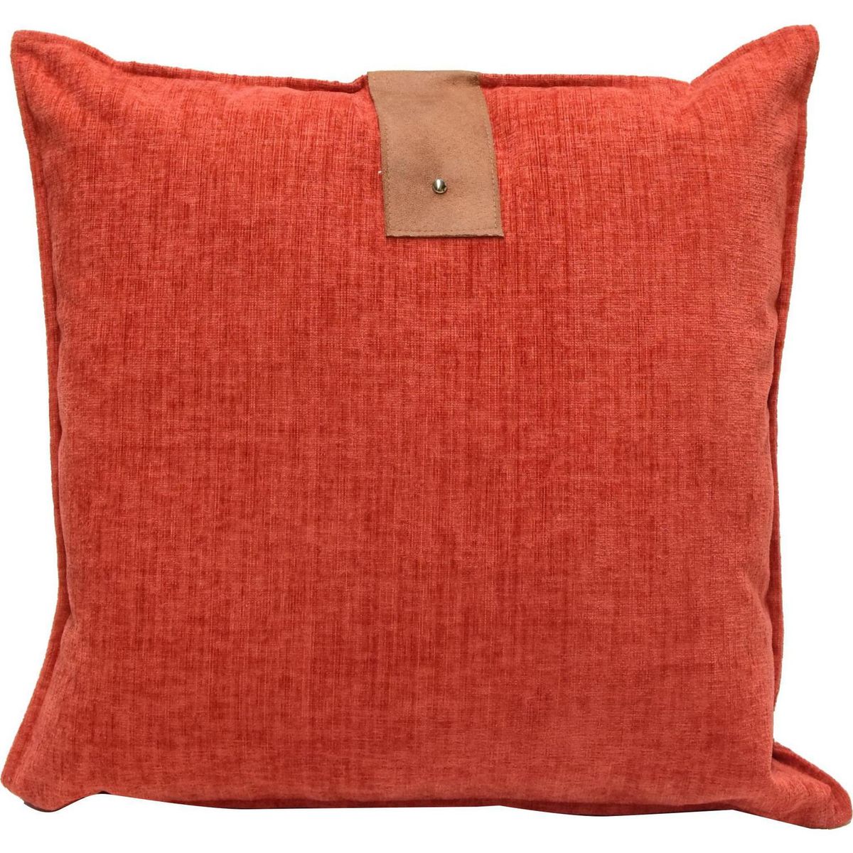 ATMOSPHERA HOME - Cojín aplique cuero apricot 55x55 cm