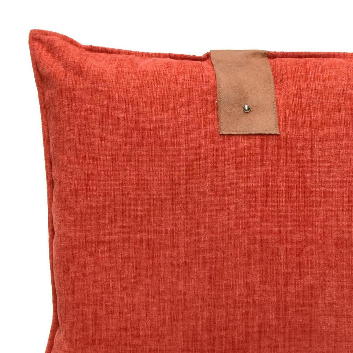 ATMOSPHERA HOME - Cojín aplique cuero apricot 55x55 cm