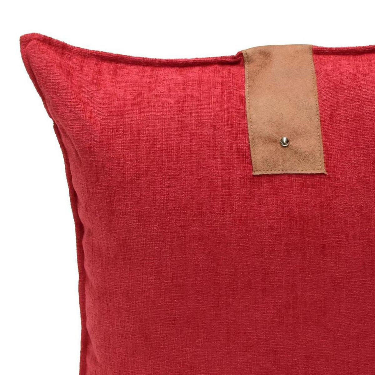 ATMOSPHERA HOME - Cojín aplique cuero sandia 55x55 cm