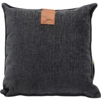Cojín aplique cuero grafito 55x55 cm