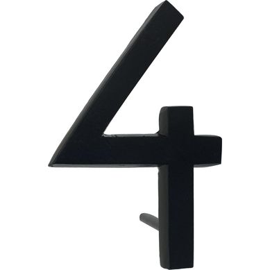 Nmero 4 fierro 10 cm negro.