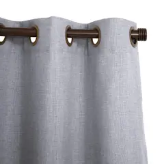 JUST HOME COLLECTION - Cortinas de Telas Modelo Ojetillo Tela Gruesa Color Gris Con Instalación Y Barra Incluido Con Medidas en Ancho Entre 24