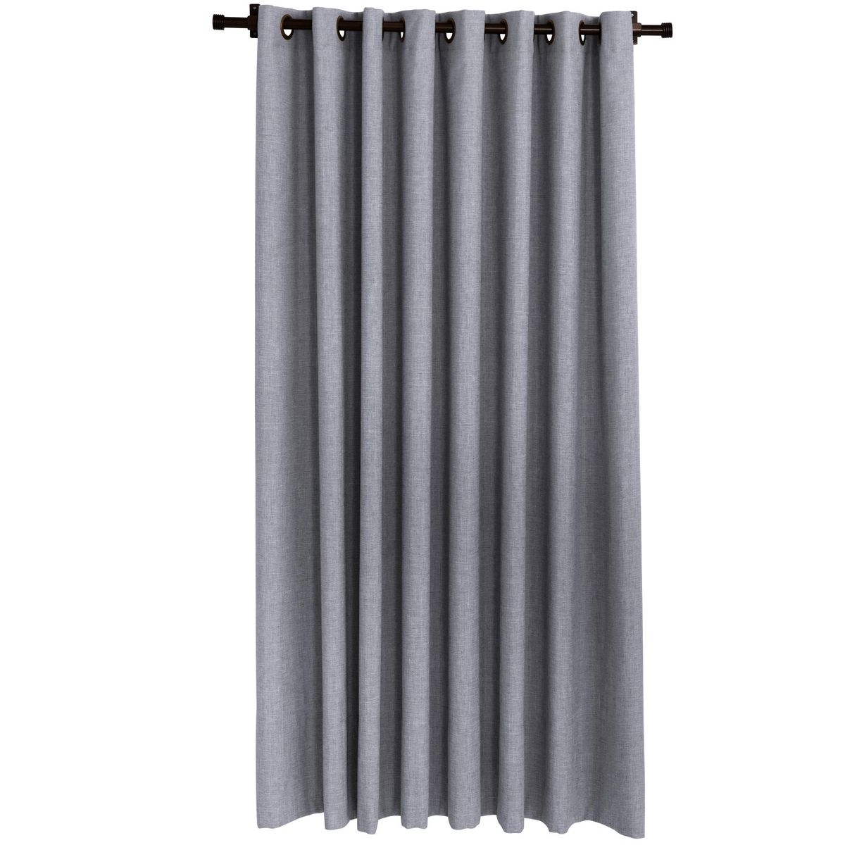 JUST HOME COLLECTION - Cortinas de Telas Modelo Ojetillo Tela Gruesa Color Gris Con Instalación Y Barra Incluido Con Medidas en Ancho Entre 24