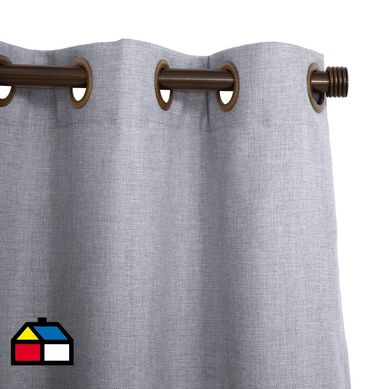 Cortinas de Telas Modelo Ojetillo Tela Gruesa Color Gris Con Instalacin Y Barra Incluido Con Medidas en Ancho Entre  26