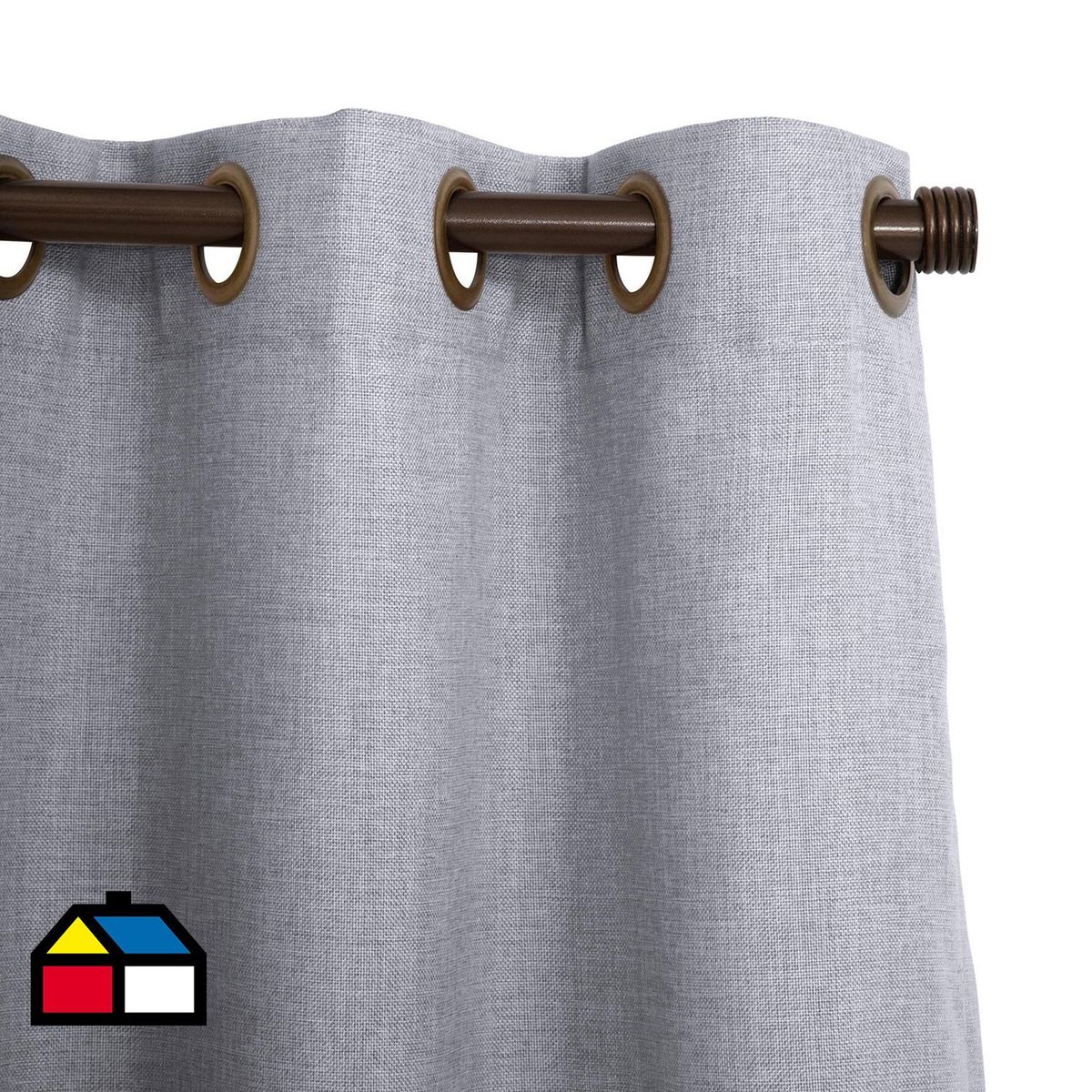 JUST HOME COLLECTION - Cortinas de Telas Modelo Ojetillo Tela Gruesa Color Gris Con Instalación Y Barra Incluido Con Medidas en Ancho Entre  26