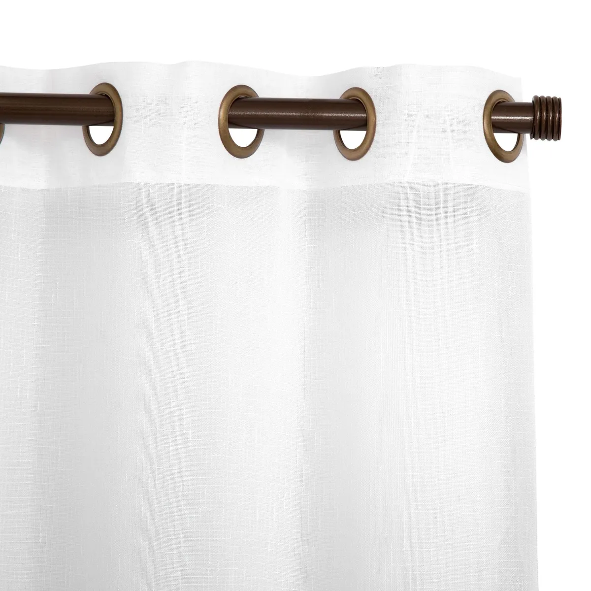 JUST HOME COLLECTION - Cortinas de Telas Modelo Ojetillo Velo Gaza Color Blanco Con Instalación Y Barra Incluido Con Medidas en Ancho Entre 75