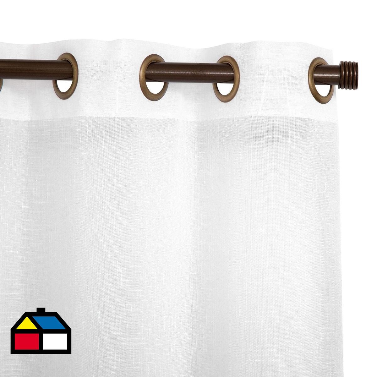 JUST HOME COLLECTION - Cortinas de Telas Modelo Ojetillo Velo Gaza Color Blanco Con Instalación Y Barra Incluido Con Medidas en Ancho Entre  26