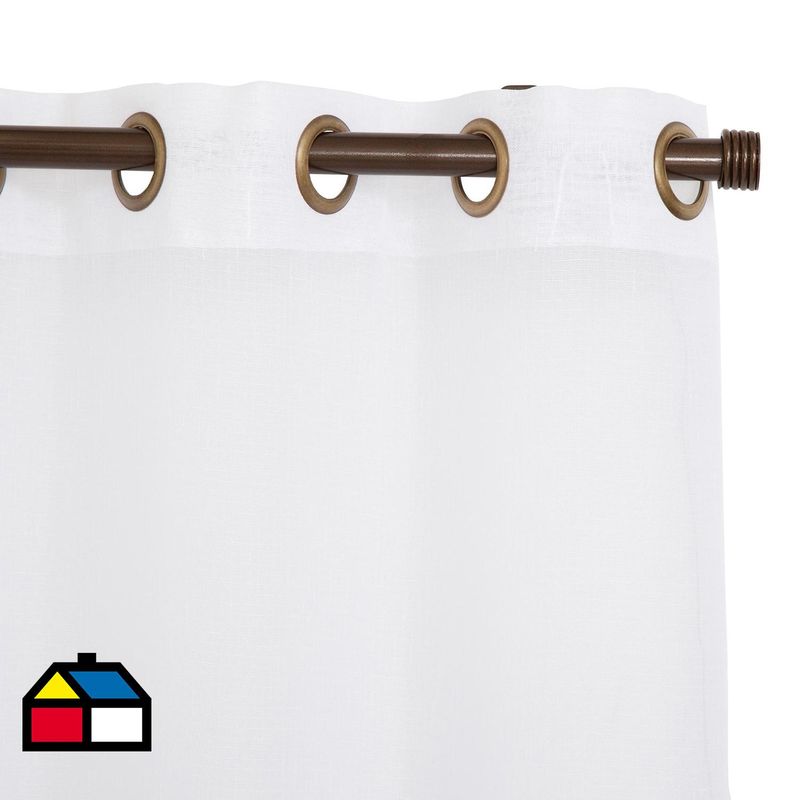 JUST HOME COLLECTION - Cortinas de Telas Modelo Ojetillo Velo Gaza Color Blanco Con Instalación Y Barra Incluido Con Medidas en Ancho Entre  26