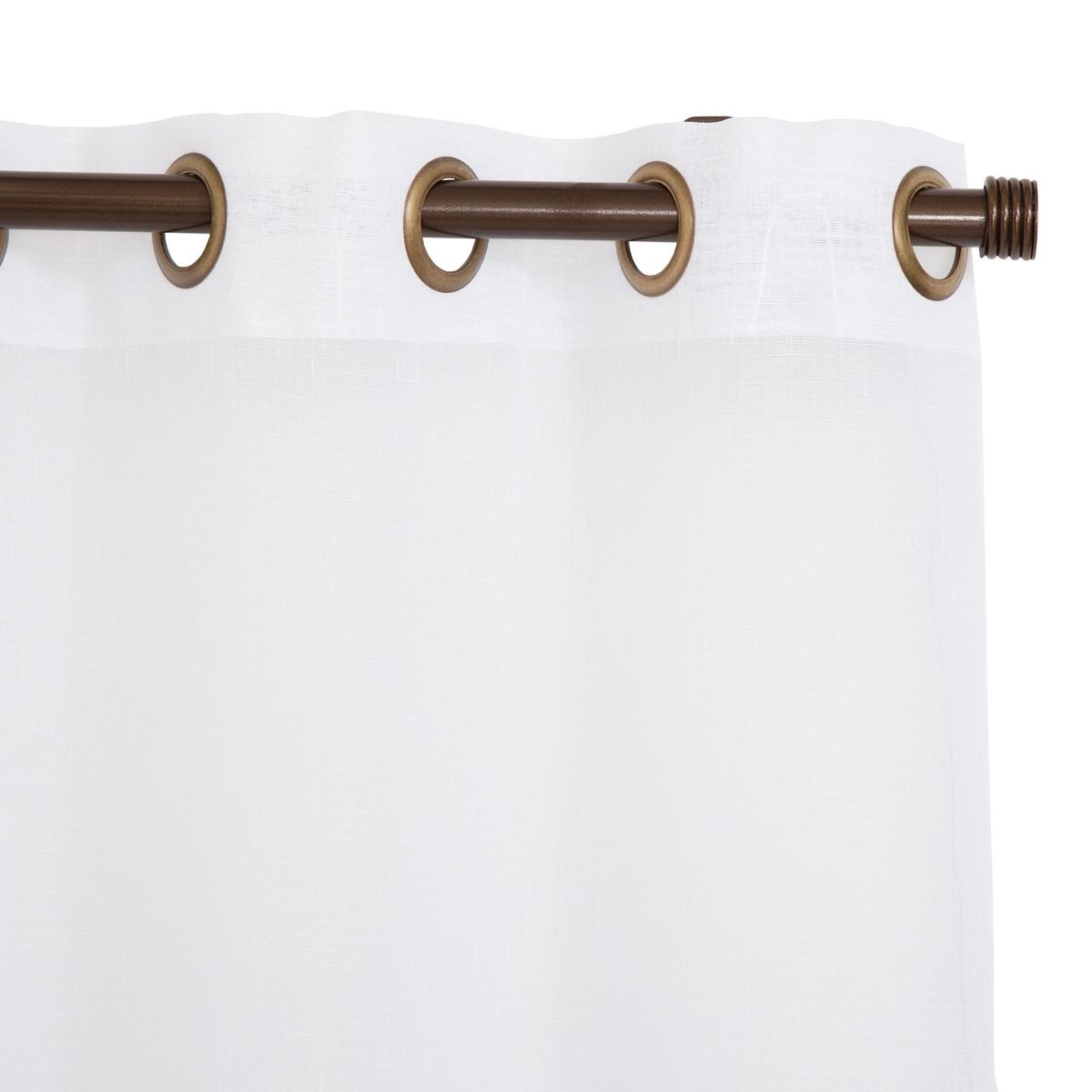 JUST HOME COLLECTION - Cortinas de Telas Modelo Ojetillo Velo Gaza Color Blanco Con Instalación Y Barra Incluido Con Medidas en Ancho Entre 26