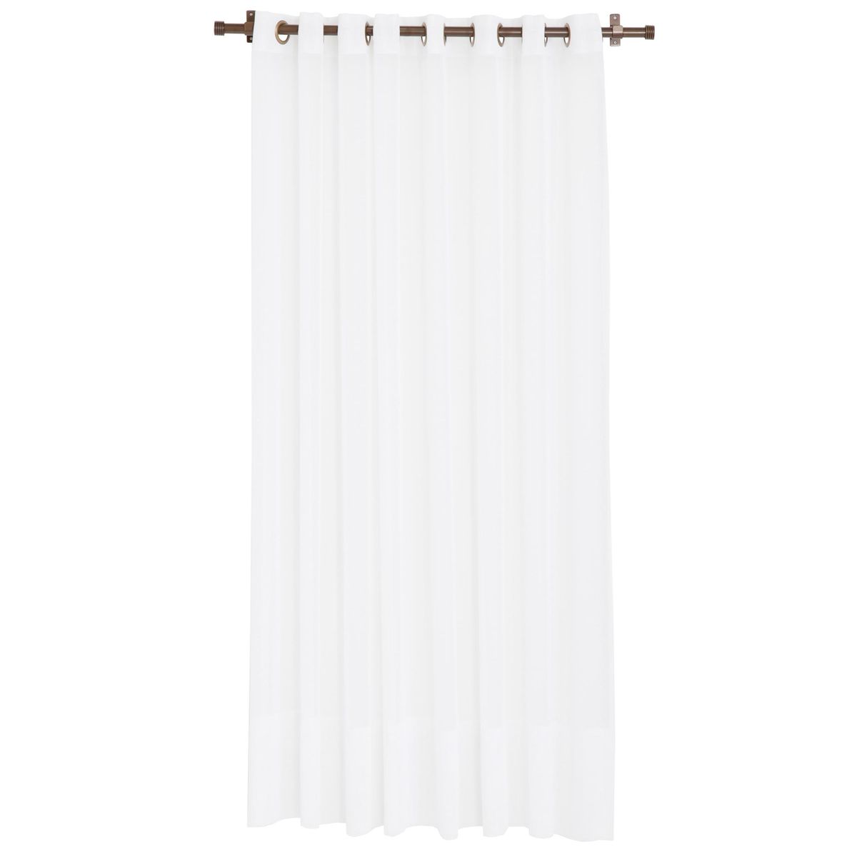 JUST HOME COLLECTION - Cortinas de Telas Modelo Ojetillo Velo Gaza Color Blanco Con Instalación Y Barra Incluido Con Medidas en Ancho Entre 26