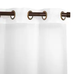 JUST HOME COLLECTION - Cortinas de Telas Modelo Ojetillo Velo Gaza Color Blanco Con Instalación Y Barra Incluido Con Medidas en Ancho Entre 24