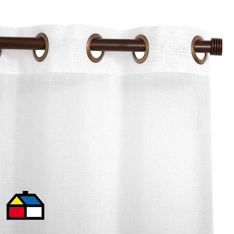 JUST HOME COLLECTION - Cortinas de Telas Modelo Ojetillo Velo Gaza Color Blanco Con Instalación Y Barra Incluido Con Medidas en Ancho Entre  24