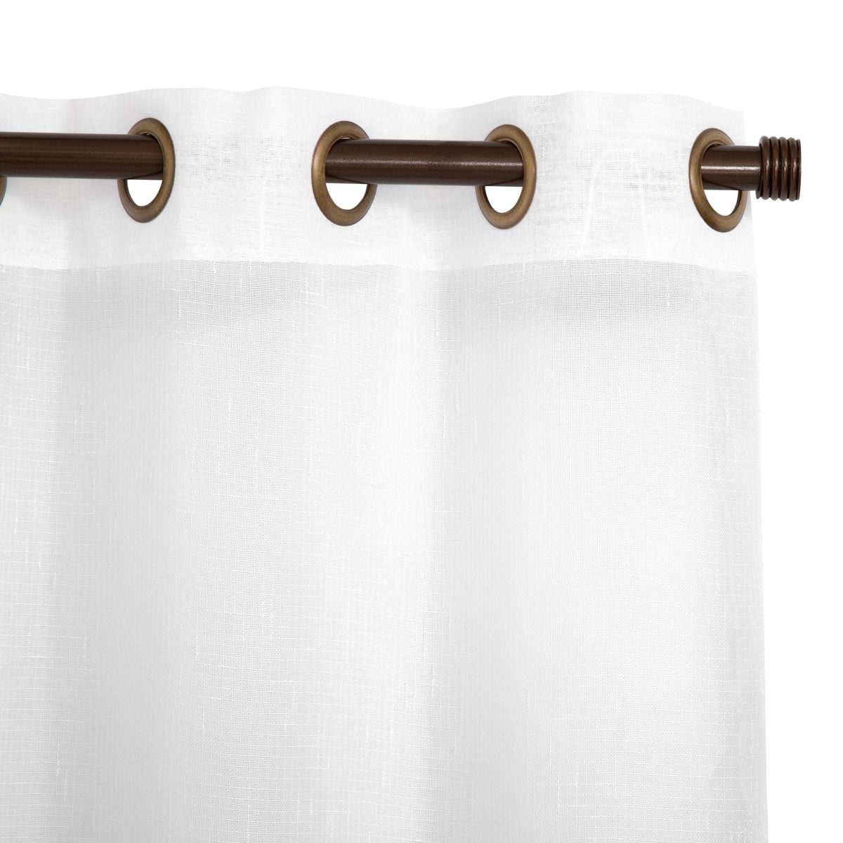 JUST HOME COLLECTION - Cortinas de Telas Modelo Ojetillo Velo Gaza Color Blanco Con Instalación Y Barra Incluido Con Medidas en Ancho Entre 24