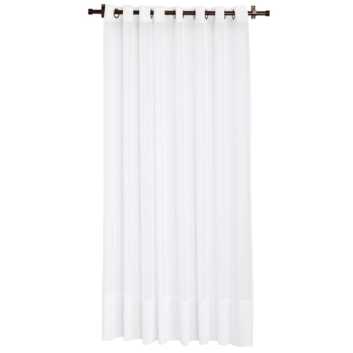 JUST HOME COLLECTION - Cortinas de Telas Modelo Ojetillo Velo Gaza Color Blanco Con Instalación Y Barra Incluido Con Medidas en Ancho Entre 75