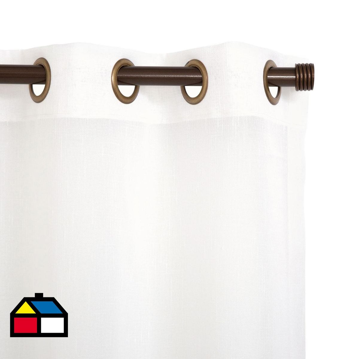 JUST HOME COLLECTION - Cortinas de Telas Modelo Ojetillo Velo Gaza Color Crudo Con Instalación Y Barra Incluido Con Medidas en Ancho Entre  75