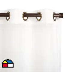 JUST HOME COLLECTION - Cortinas de Telas Modelo Ojetillo Velo Gaza Color Crudo Con Instalación Y Barra Incluido Con Medidas en Ancho Entre 75