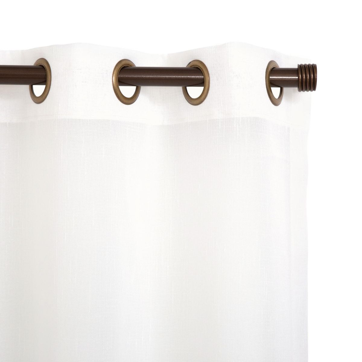 JUST HOME COLLECTION - Cortinas de Telas Modelo Ojetillo Velo Gaza Color Crudo Con Instalación Y Barra Incluido Con Medidas en Ancho Entre 75