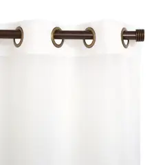 JUST HOME COLLECTION - Cortinas de Telas Modelo Ojetillo Velo Gaza Color Crudo Con Instalación Y Barra Incluido Con Medidas en Ancho Entre 75