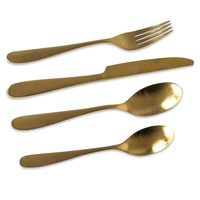 Juego de cubiertos acero inoxidable gold 24 piezas
