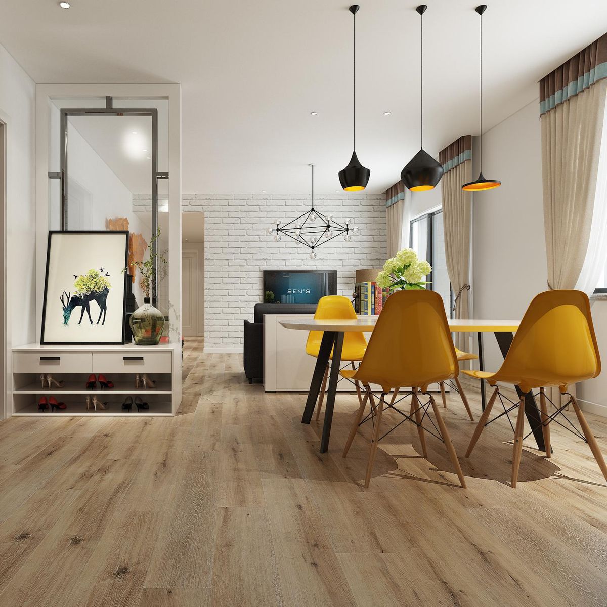 KLIPEN - Piso Vinílico 5.2 mm 18x122 cm Mystic Aruna con bisel Café 2.19 m2