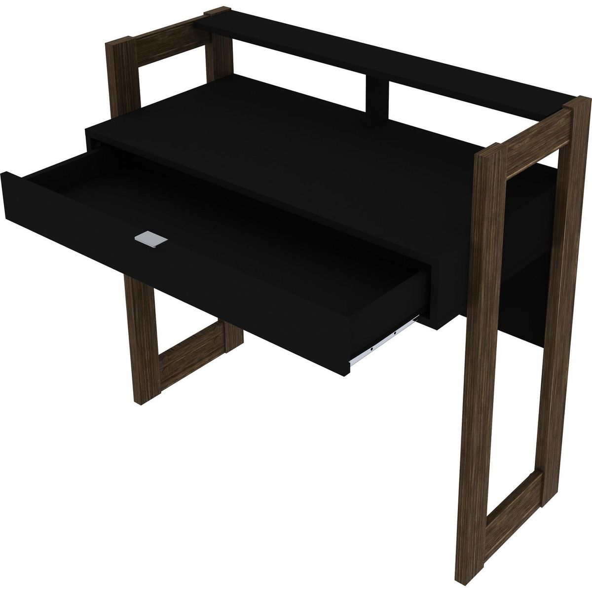 TECNOMOBILI - Escritorio 91x95x36 cm melamina negro nogal