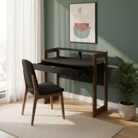 Escritorio 91x95x36 cm melamina negro nogal