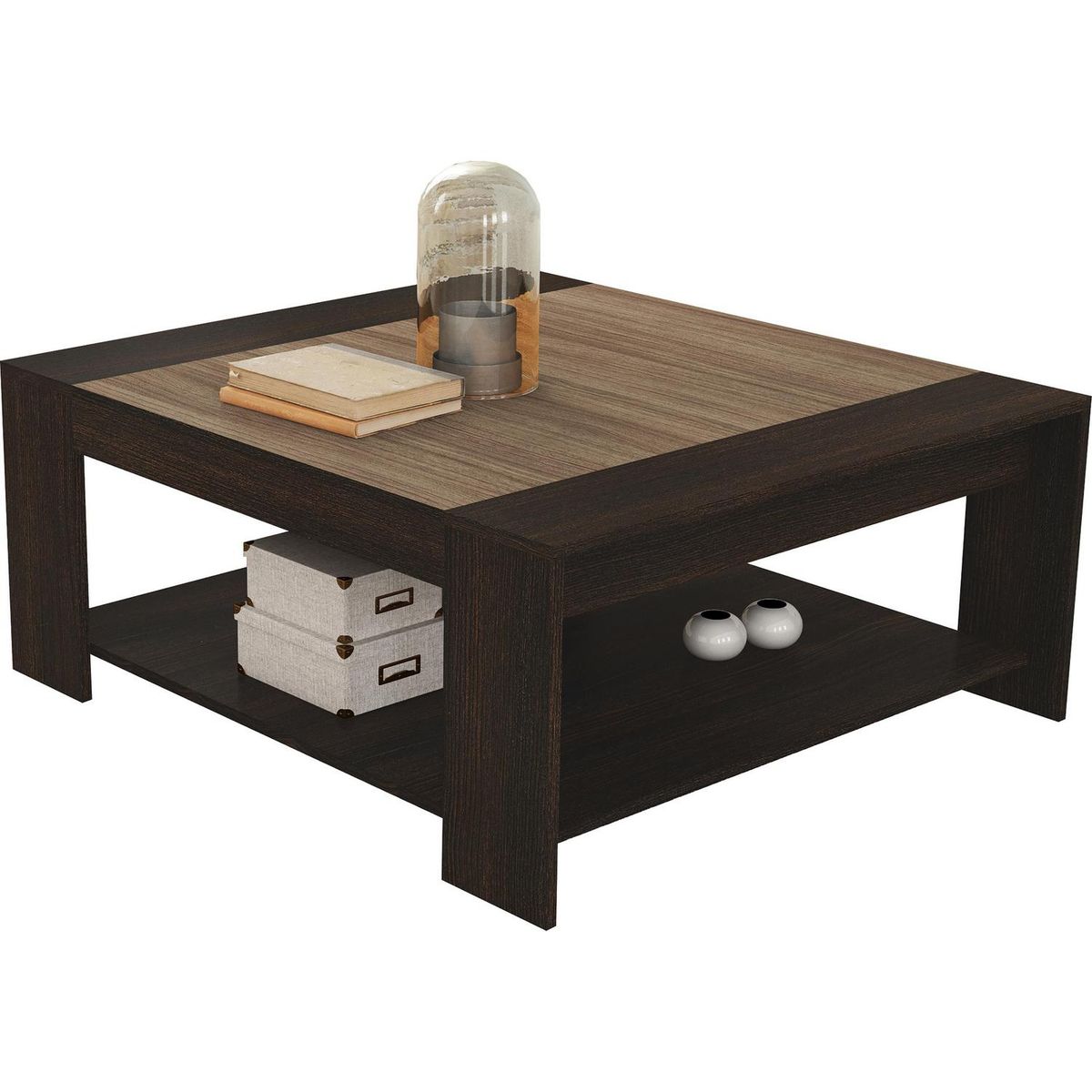 TECNOMOBILI - Mesa de centro 90x100x42 cm tabaco/almendra