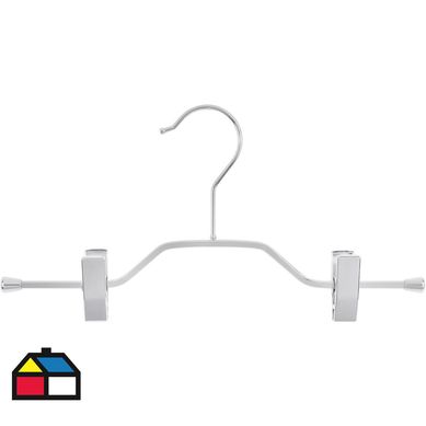 Colgador de ropa con clips metal.